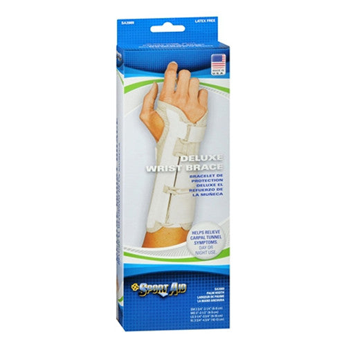 Sportaid, Wrist Brace Deluxe, Right, Beige, Small, 2.75 to 3.25 Inches, 1 Ea